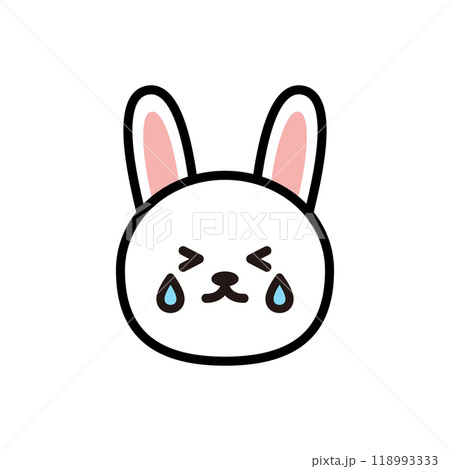 泣いているうさぎ　シンプル　キャラクター 118993333