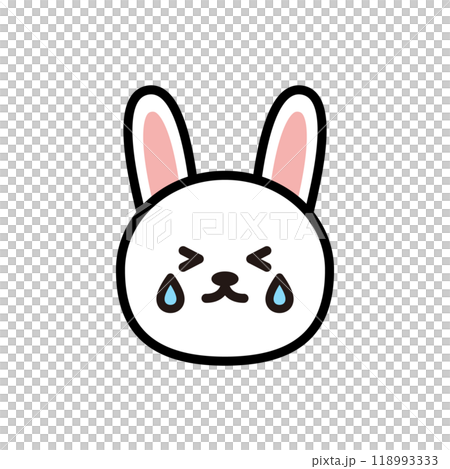泣いているうさぎ　シンプル　キャラクター 118993333