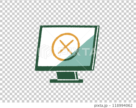 Computer monitor with cross mark - 4 colors 118994062