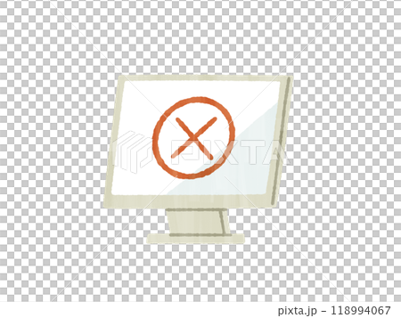 Computer monitor with a cross mark - Gash Computer monitor with a cross mark - Gash 118994067