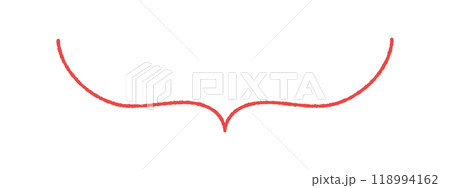 シンプルでおしゃれな手書きの細い線の吹き出し - 下半分だけの赤い横長フレーム素材 シンプルでおしゃれな手書きの細い線の吹き出し - 下半分だけの赤い横長フレーム素材 118994162