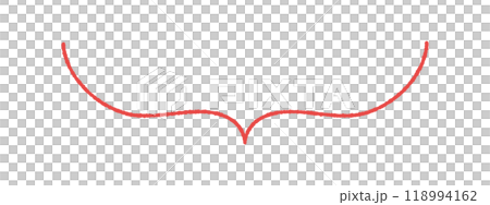 シンプルでおしゃれな手書きの細い線の吹き出し - 下半分だけの赤い横長フレーム素材 シンプルでおしゃれな手書きの細い線の吹き出し - 下半分だけの赤い横長フレーム素材 118994162