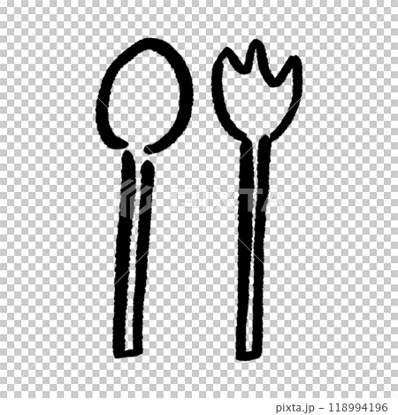 Hand-drawn cutlery Hand-drawn cutlery 118994196