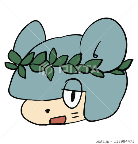 水色の可愛いゆるキャラの表情豊かな手描きイラスト素材 118994473