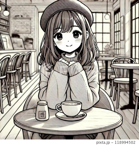 カフェで過ごす女の子 カフェで過ごす女の子 118994502