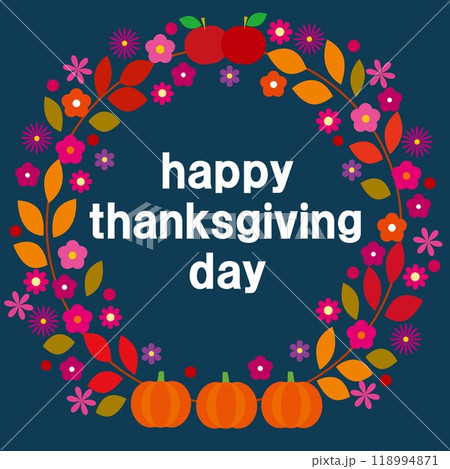 ハッピーサンクスギビングデー happy thanksgiving day 感謝祭 秋 ハッピーサンクスギビングデー happy thanksgiving day 感謝祭 秋 118994871