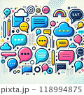 カラフルなコミュニケーション：吹き出しのイラスト 118994875