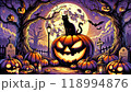 不気味な夜：ハロウィンの風景 118994876