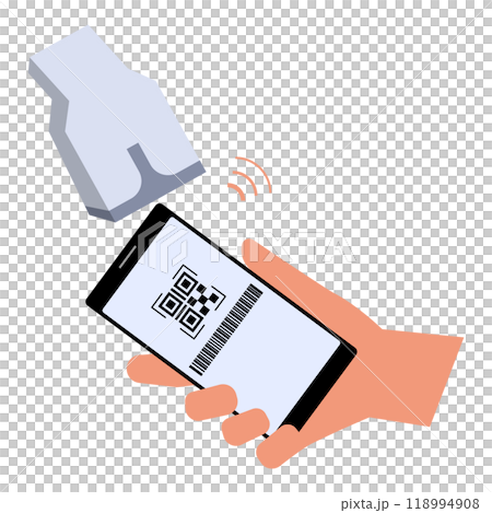 Illustration of electronic payment with a smartphone 118994908