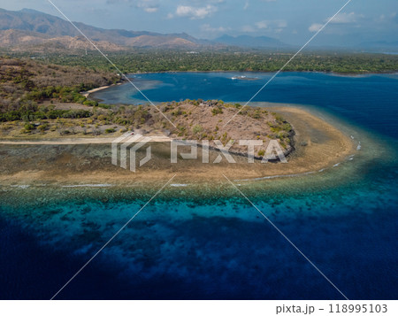 Landscape on West Bali with blue sea and mountains in Pemuteran area Landscape on West Bali with blue sea and mountains in Pemuteran area 118995103