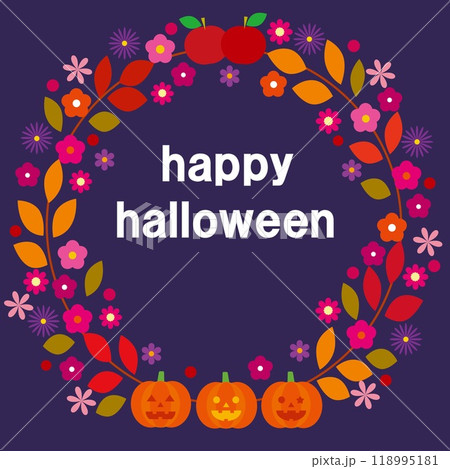 ハッピーハロウィーン happy halloween かぼちゃ りんご 秋 ハッピーハロウィーン happy halloween かぼちゃ りんご 秋 118995181