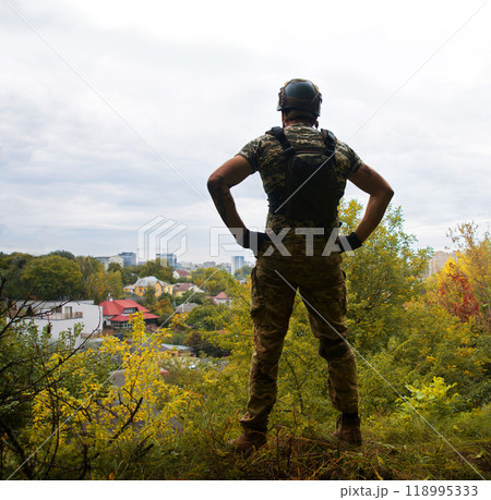 Sad soldier look to the sky Sad soldier look to the sky 118995333