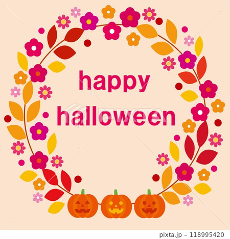 ハッピーハロウィーン　happy halloween　かぼちゃ　ジャック・オー・ランタン　秋 118995420
