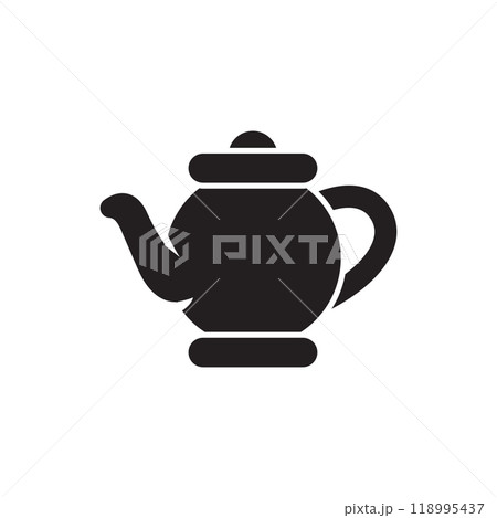 Tea pot icon logo design template isolated illustration 118995437