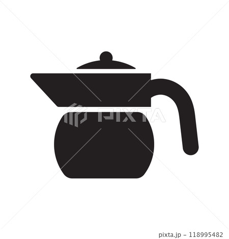 Coffee pot icon logo design template isolated illustration 118995482