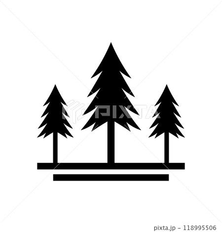 Pine tree icon logo design template isolated illustration 118995506