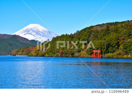秋 箱根 富士山 芦ノ湖 秋 箱根 富士山 芦ノ湖 118996489