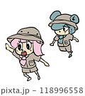 可愛いゆるキャラの表情豊かな手描きイラスト素材 118996558