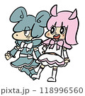 可愛いゆるキャラの表情豊かな手描きイラスト素材 118996560