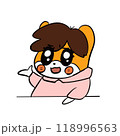 可愛いゆるキャラの表情豊かな手描きイラスト素材 118996563