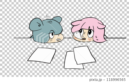 可愛いゆるキャラの表情豊かな手描きイラスト素材 可愛いゆるキャラの表情豊かな手描きイラスト素材 118996565