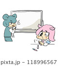 可愛いゆるキャラの表情豊かな手描きイラスト素材 118996567