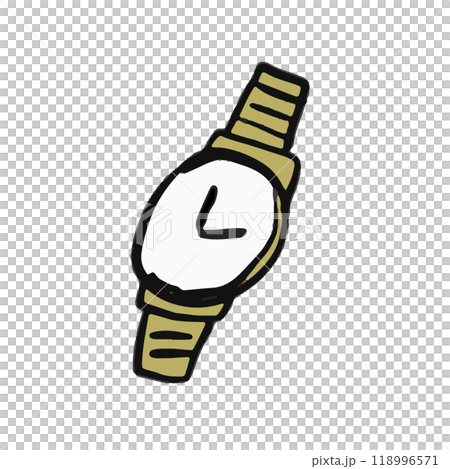 Golden wristwatch loose hand-drawn illustration material Golden wristwatch loose hand-drawn illustration material 118996571