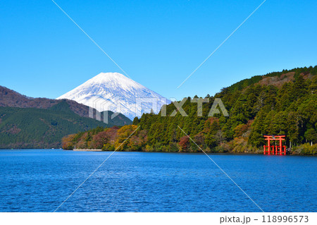 秋 箱根 富士山 芦ノ湖 秋 箱根 富士山 芦ノ湖 118996573