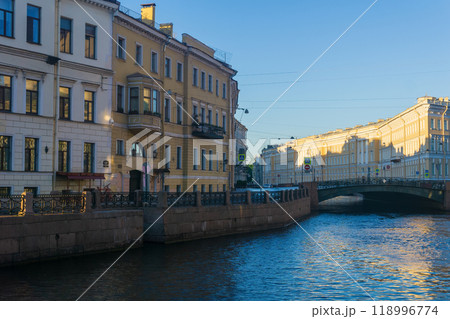cityscape of the historical center of Saint Petersburg early in the morning, Fontanka River Embankment cityscape of the historical center of Saint Petersburg early in the morning, Fontanka River Embankment 118996774