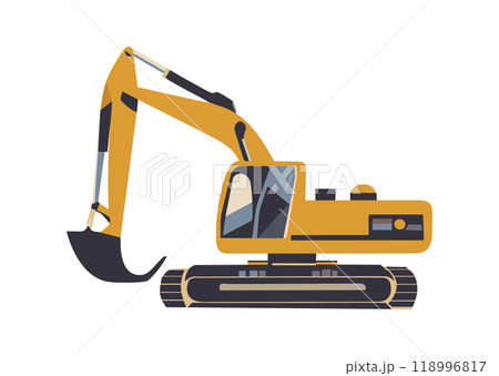 シンプルなショベルカーのイラスト 118996817