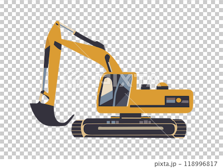 シンプルなショベルカーのイラスト 118996817
