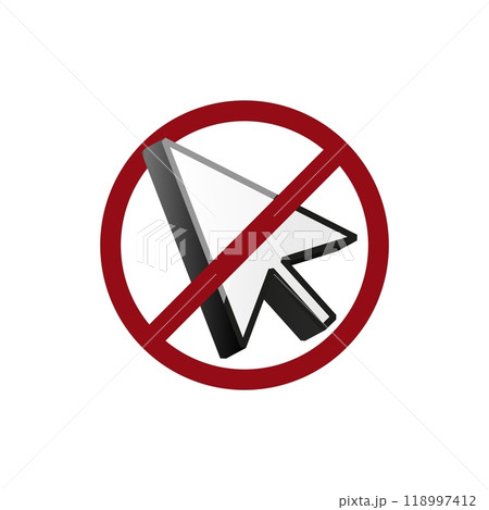 Ban click icon. Forbidden icon sign. Ban click icon. Forbidden icon sign. 118997412