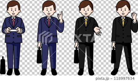 4 種全身姿勢:穿西裝的男人 4 種全身姿勢:穿西裝的男人 118997634