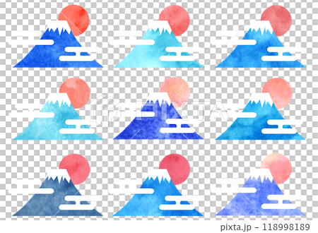 水彩日本圖案格紋圖案 118998189