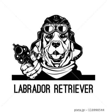 Bad Labrador Retriever with gun - Bad Dog - Dog gangster 118998544