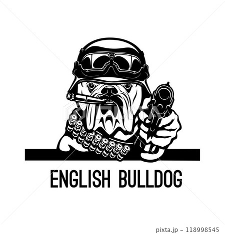Bad Bulldog with gun - Bad Dog - Dog gangster 118998545