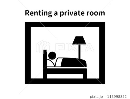 民泊施設 民間の宿泊施設のマーク ピクトグラムのイラスト 民泊施設 民間の宿泊施設のマーク ピクトグラムのイラスト 118998832