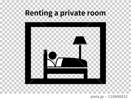 民泊施設 民間の宿泊施設のマーク ピクトグラムのイラスト 民泊施設 民間の宿泊施設のマーク ピクトグラムのイラスト 118998832