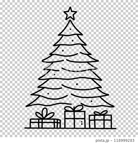 Line art doodle Hand drawn Christmas Winter graphic vector illustration isolated on white background color editable Christmas Tree Line art doodle Hand drawn Christmas Winter graphic vector illustration isolated on white background color editable Christmas Tree 118999283