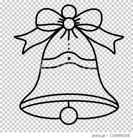 Line art doodle Hand drawn Christmas Winter graphic vector illustration isolated on white background color editable Christmas Bell with a ribbon Line art doodle Hand drawn Christmas Winter graphic vector illustration isolated on white background color editable Christmas Bell with a ribbon 118999288