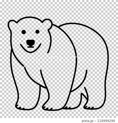 Line art doodle Hand drawn Christmas Winter graphic vector illustration isolated on white background color editable Polar Bear 118999290