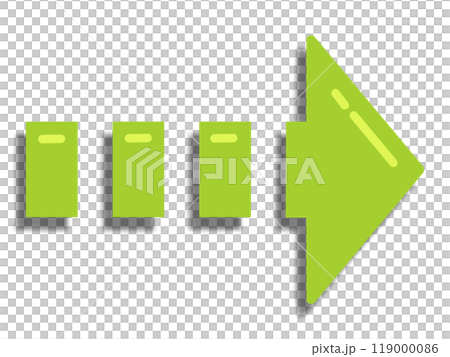 Yellow-green dotted arrow (with reflected light and shadow) Yellow-green dotted arrow (with reflected light and shadow) 119000086