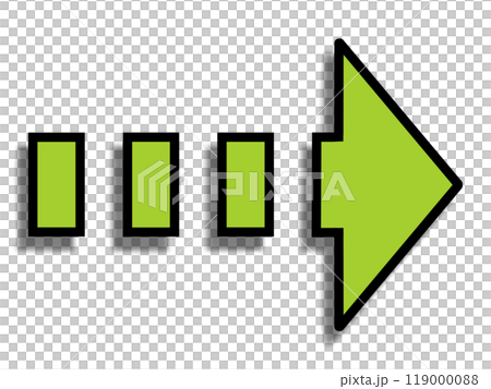 Light green dotted arrow (with lines and shadows) 119000088