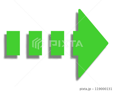 緑の点線矢印(影あり) 緑の点線矢印(影あり) 119000131