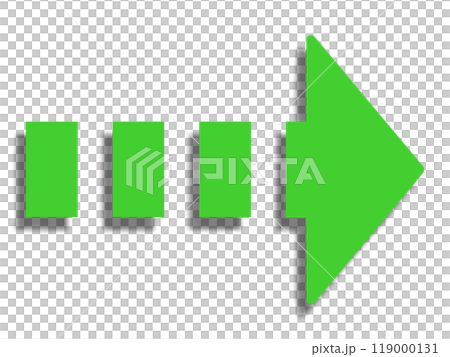 緑の点線矢印(影あり) 緑の点線矢印(影あり) 119000131
