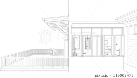 3D illustration of building project 3D illustration of building project 119002473