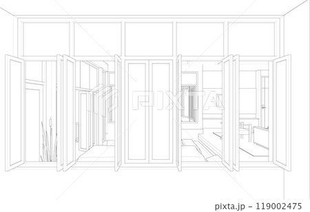 3D illustration of building project 3D illustration of building project 119002475