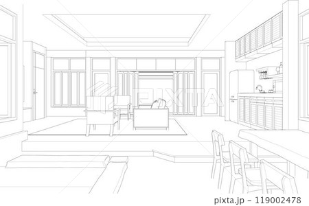 3D illustration of building project 3D illustration of building project 119002478