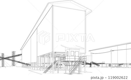 3D illustration of building project 3D illustration of building project 119002622