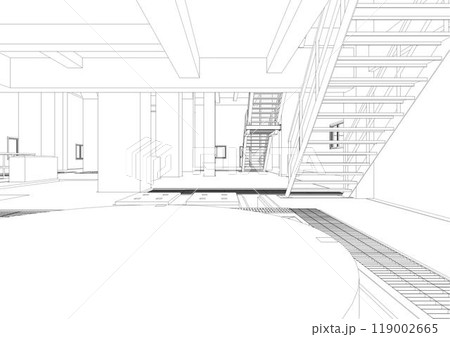 3D illustration of building project 3D illustration of building project 119002665